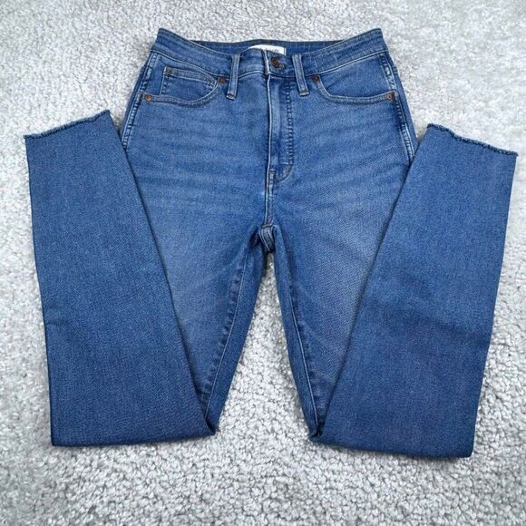 Madewell Curvy High Rise Skinny Jean Ainsworth Wash Raw Hem Edition 27 Tall - Picture 9 of 14